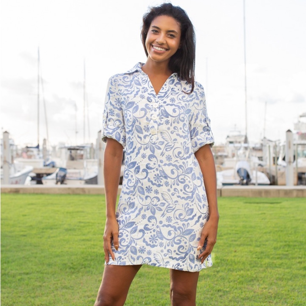 HIHO Sophia Dress Blue Bird Print size Xs